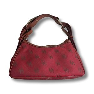 Dooney & Bourke Vintage 00s Y2K Signature Logo Red Canvas Handbag Purse Preowned